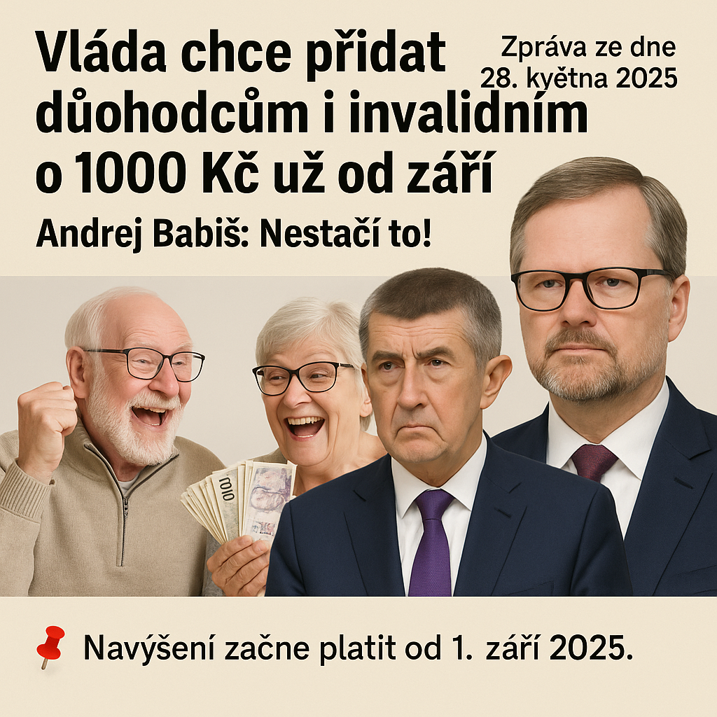 Fiala, Babiš a důchodci – zvýšení důchodů
